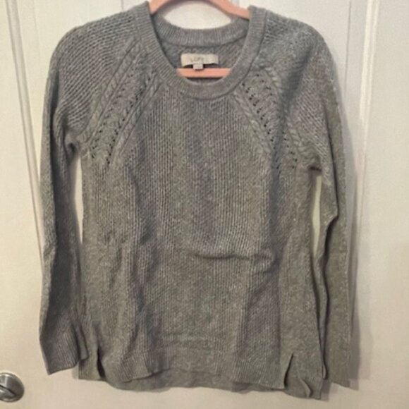 Grey Knit Long Sleeve Knit Sweater - Picture 1 of 4